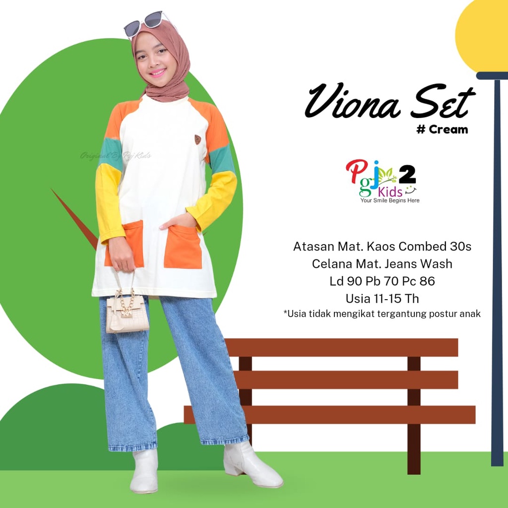 Setelan Remaja Cewek Terbaru Set Kulot Jeans Anak Perempuan Set Atasan Kaos Tunik Casual Terbaru