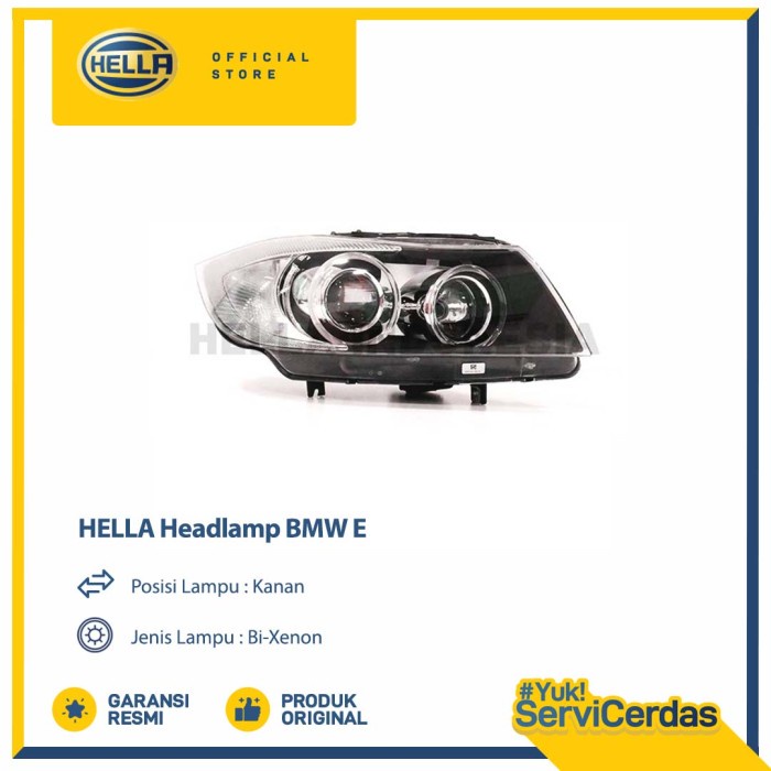 Lampu Headlamp Mobil Hella BMW E (Kanan) BI Xenon - Lampu Depan Mobil
