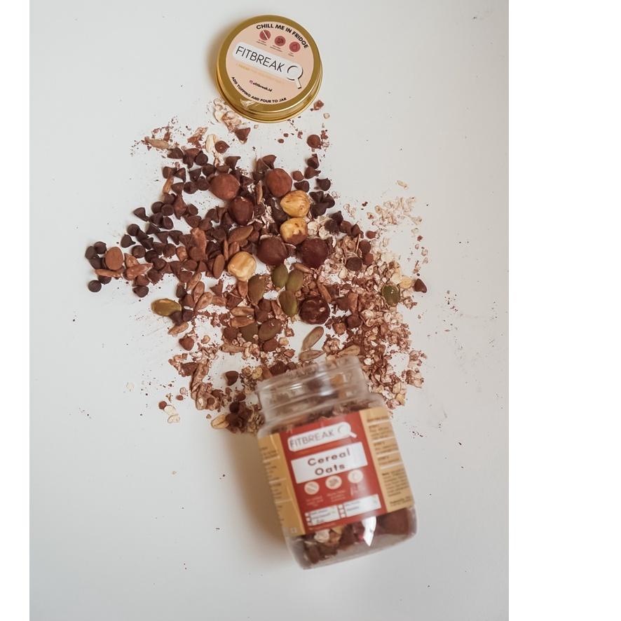 

04J✷ HAZELNUT Sereal Oats/DIY Overnight Oats/sarapan/snack/sehat FITBREAK/ cemilan diet oatmeal dark chocolate Pasti Laris