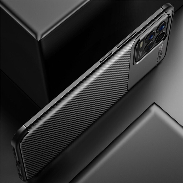 REALME 8 5G / REALME 8i CASING COVER CARBON SOFTCASE FOCUS CARBON SILIKON SOFT CASE - Hitam