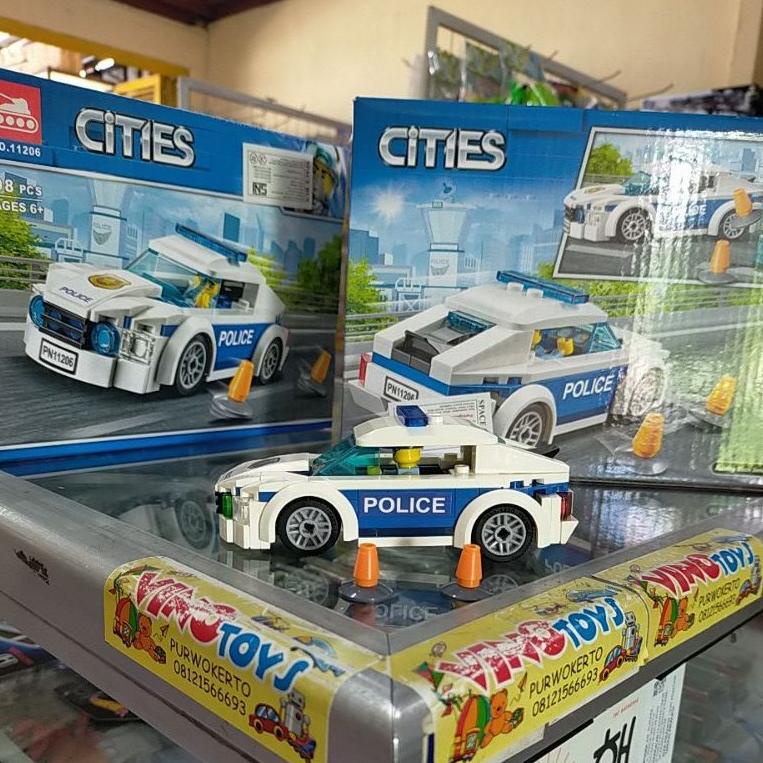 (P-C-Q-❤) brick bela lari 11206 city police patrol car 60239 mobil polisi murah