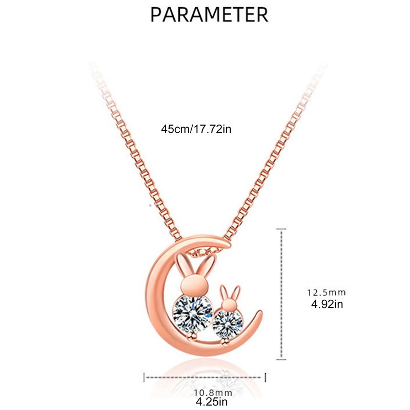 Fancyqube 1 Pcs Kreatif Bulan Kelinci Liontin Kalung Lucu Wanita Hewan Tulang Selangka Rantai Aksesoris Fashion Perhiasan Gadis Hadiah