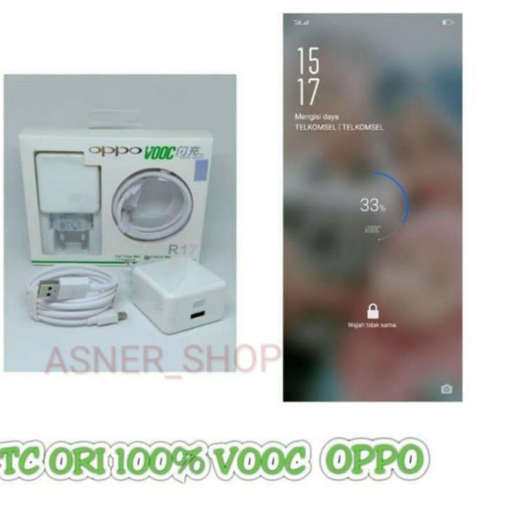 Dijamin Original Charger Oppo Vooc R17 Micro Cas Hp Fast charging Support A3S / F3 / F5 / F9 / A83 A