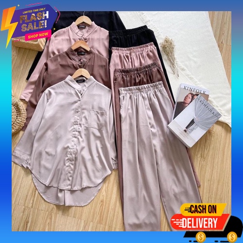 Setelan Wanita Dewasa Vanesh Set Bahan Torry Bruch Import By Valent Hijab Setelan Wanita Terbaru One