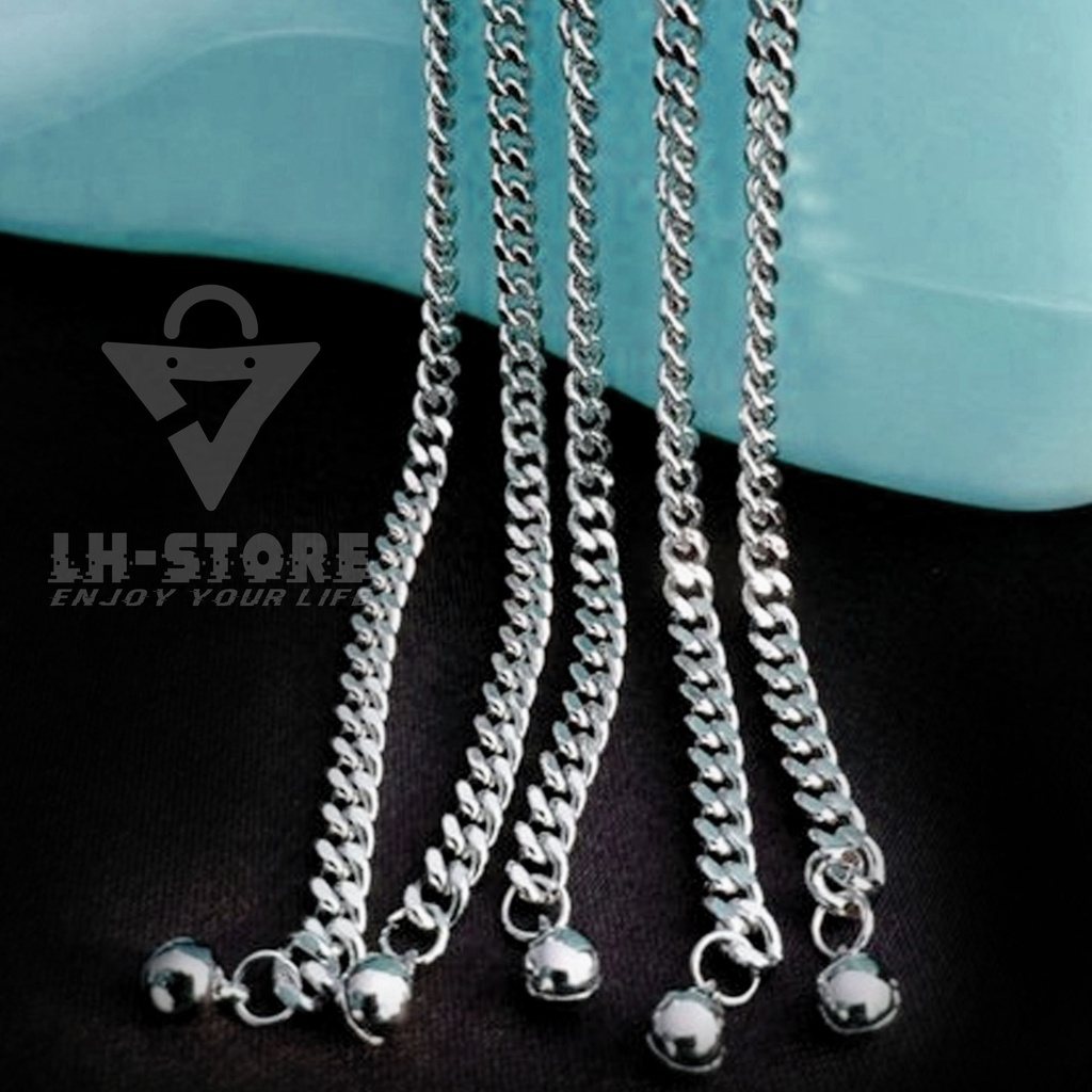 GELANG KAKI TITANIUM RANTAI JARANG PRIA/WANITA ANTI KARAT
