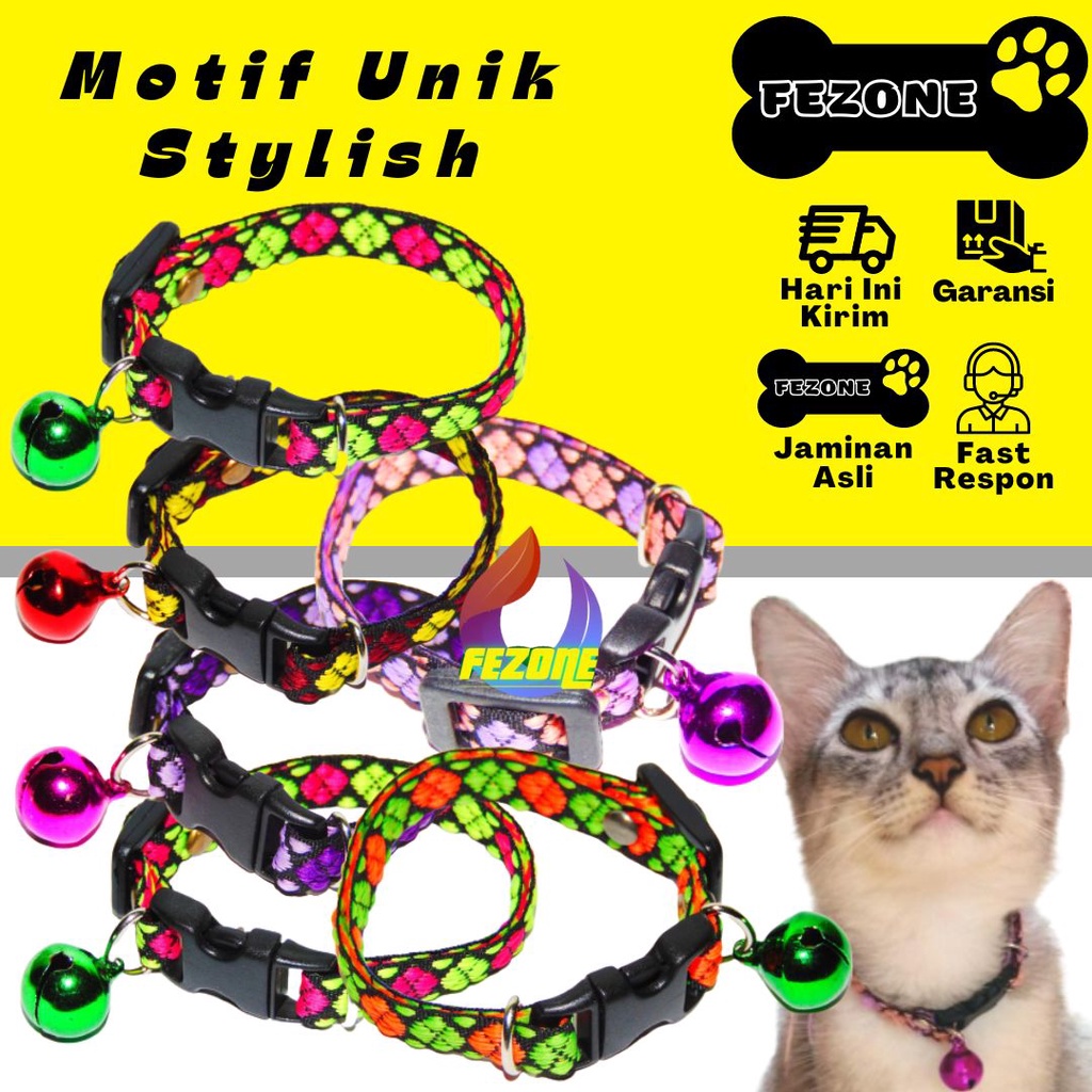 Kalung Kucing Bunga Lonceng 14mm FEZONE