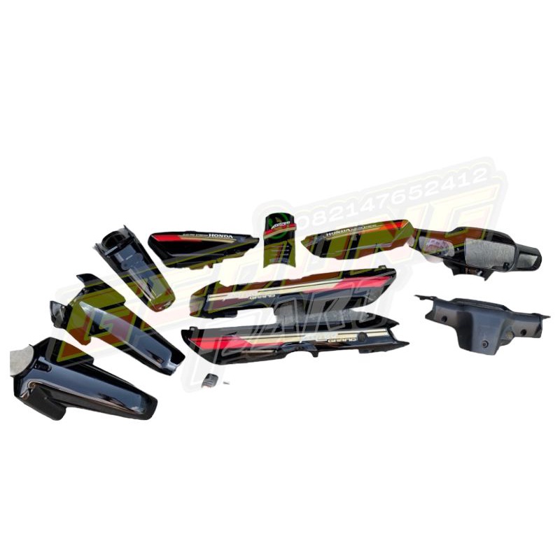 Paket Cover Body Honda Astrea Grand Bulus 91 92 Warna Hitam Set Stiker Cover Full Body Grand