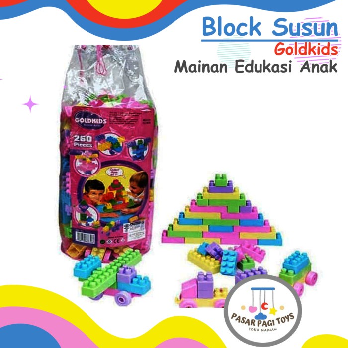 Block Goldkids 330 Pcs (Mainan Building Block Educational Toys)
