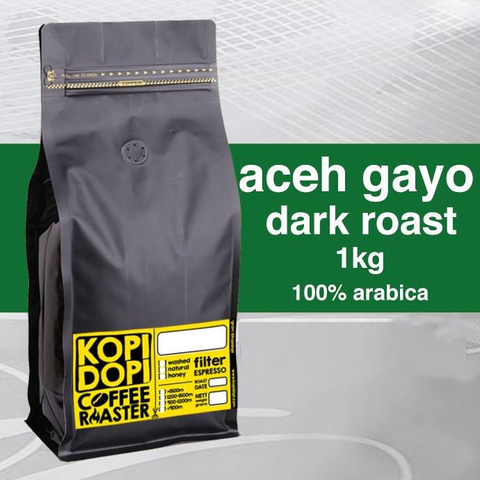 

[BISA COD] Kopi Arabika Aceh Gayo Starbucks Style Sumatra Dark Espresso Roast 1kg - Biji Utuh, 1 kg