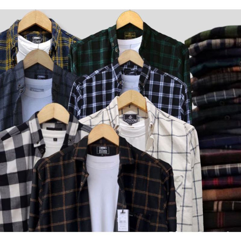 KEMEJA FLANEL PRIA SUPER PREMIUM LENGAN PANJANG KOTAK KOTAK FLANNEL