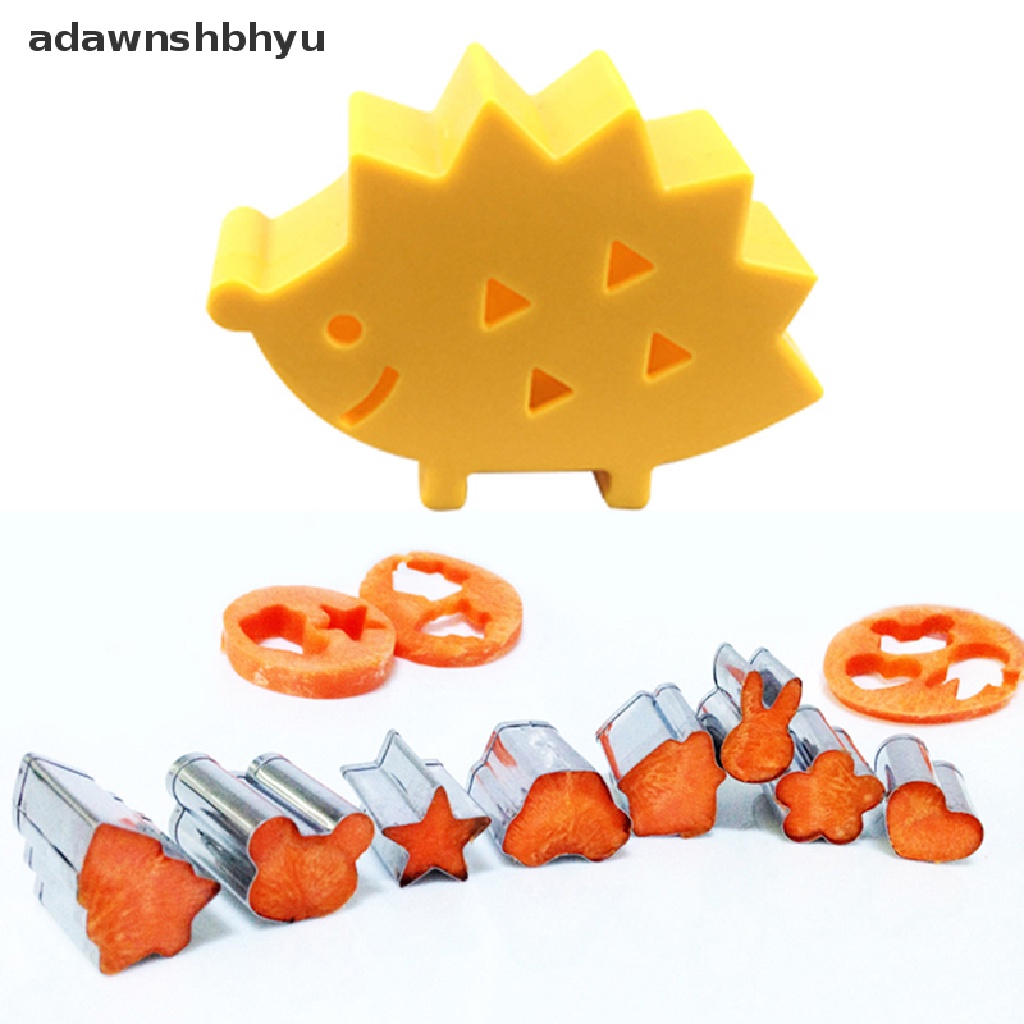 Adawnshbhyu 10pcs Kotak Berbentuk Landak Sayur Buah Mini Pemotong Kue Cookies Cutter Mold ID