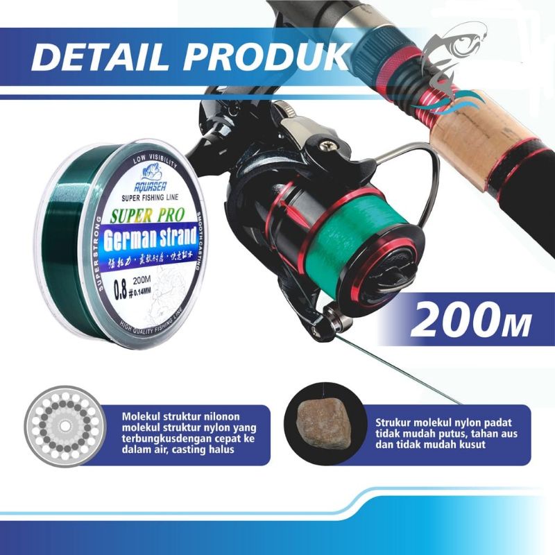 Senar Pancing Invisible Senar German Strand Super Pro 200m
