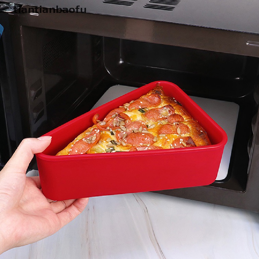 [tiantianbaofu] 1pc Reusable Silicone Pizza Box Segitiga Portable Wadah Pizza Butik