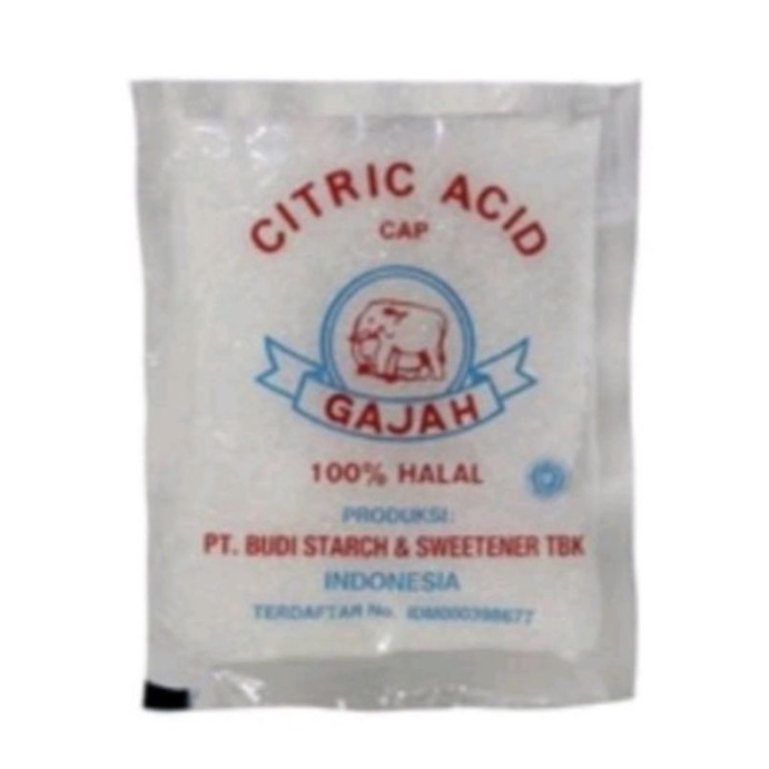 

Citric Acid / Citrus zuur / Asam citrat/ Sari Asem cap Gajah 50 gr