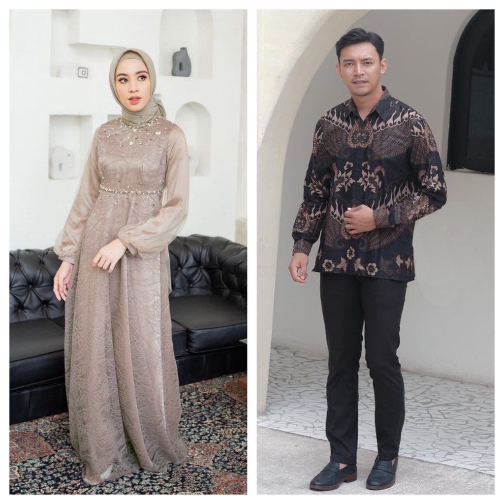 New Arrival - SHOPASHOP SOLO Couple Dress Nadira &amp; Kemeja Batik Lengan Panjang M L XL seri 2