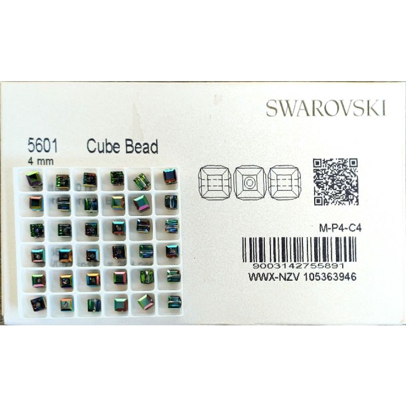 Swarovski kubus original VM 4mm(perbutir)