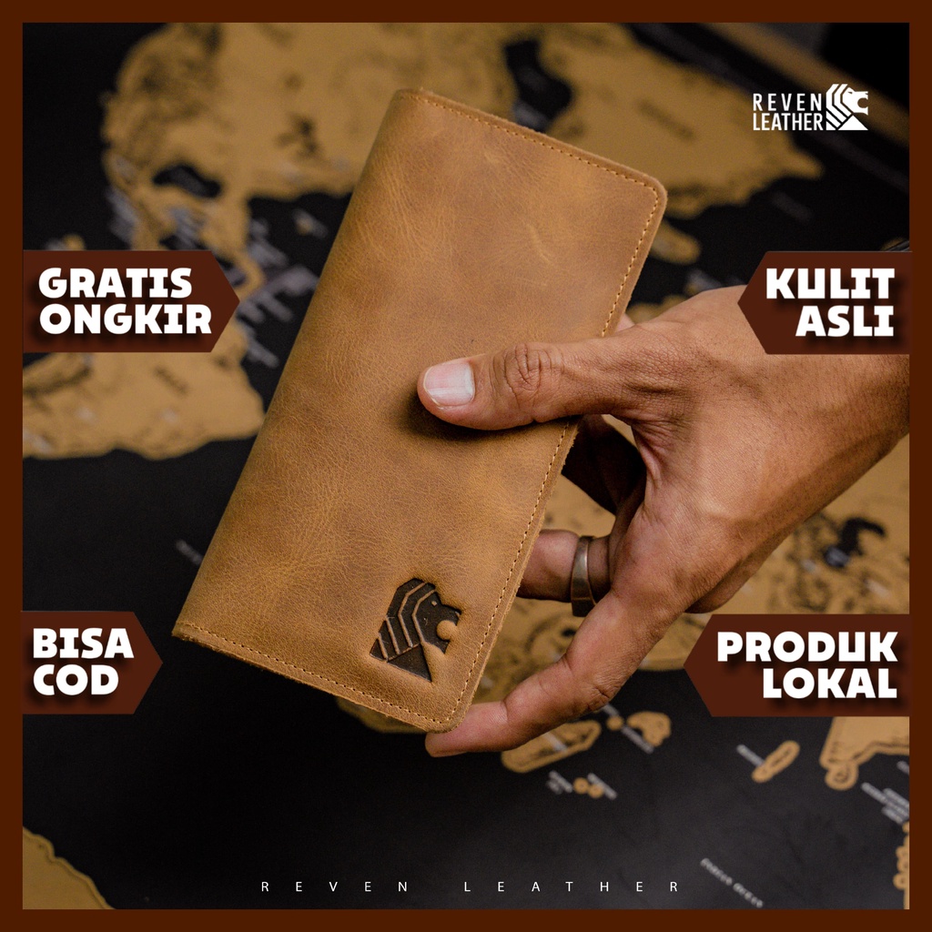 Dompet GAVIN Organizer Pengatur Leather Long Card Holder Wallet Slot Kartu Banyak 2 Sekat Ruang ATM 