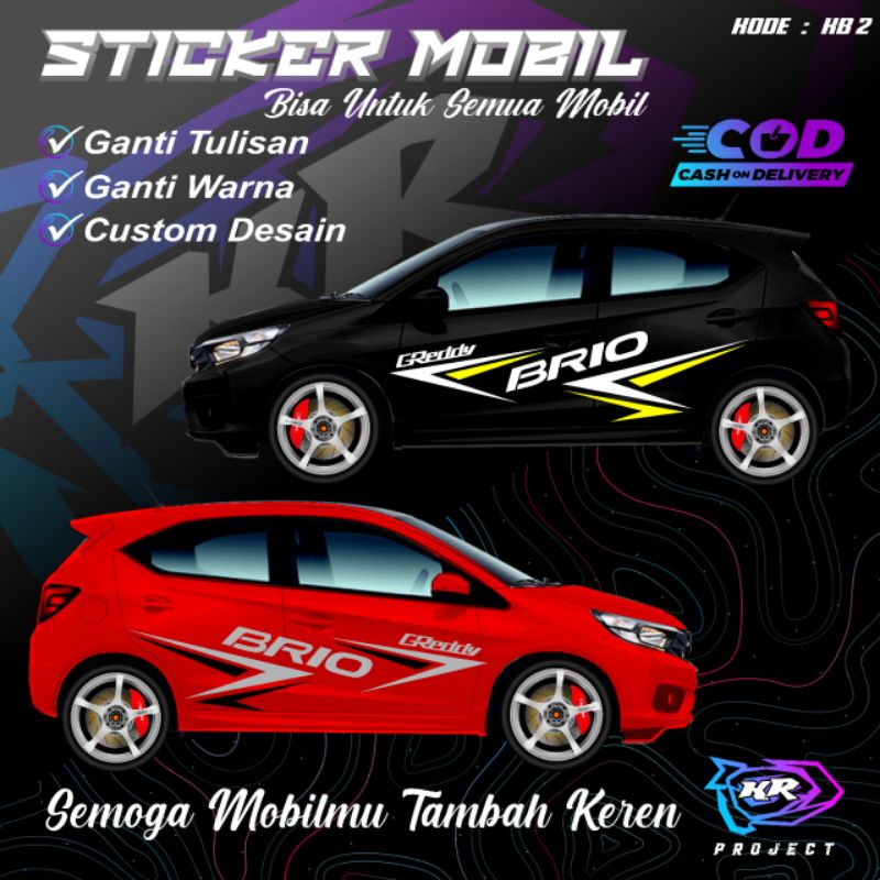 Sticker Setiker Mobil Brio cutting sticker mobil Brio