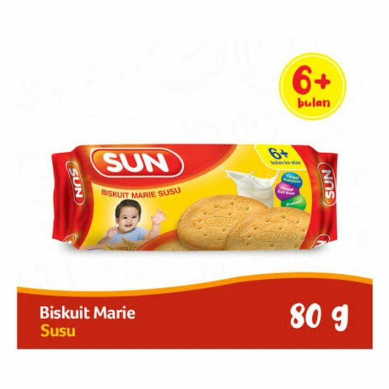 Sun biskuit Marie susu 80g 6+