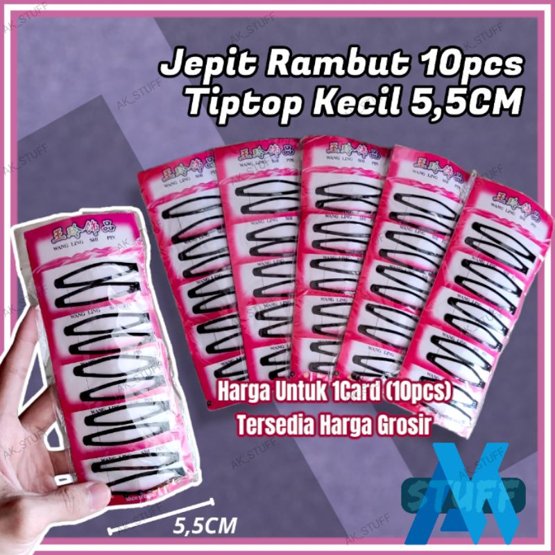 Jepit Rambut Tiptop Kecil 10pcs Hitam Anak Murah Satuan Dan Grosir 5,5CM Aksesoris Rambut Anak Maina