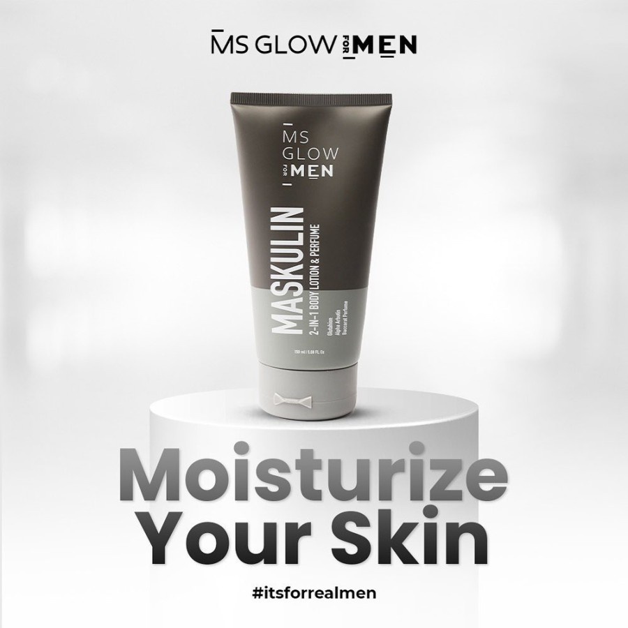 MS GLOW MEN PAKET MASKULIN BODY LOTION + FACIAL WASH MSGLOW ORIGINAL