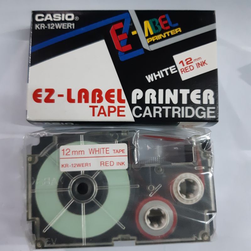 

Jual EZ-Label Printer Tape Cartridge White CASIO 12mm Red Ink KR-12WER1 Bl