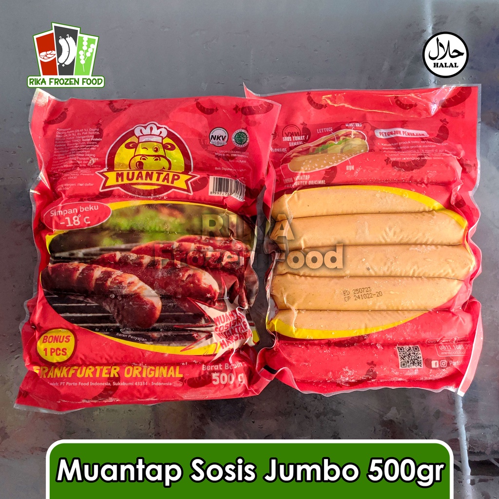 

Muantap Sosis Bakar Jumbo Frankfurter Original 500gr (isi 7)