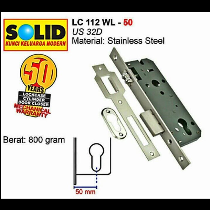 Gagang Solid Lc 112 50 Body Lockcase Roler Pelor Bodi Kunci Pintu Kupu Tarung