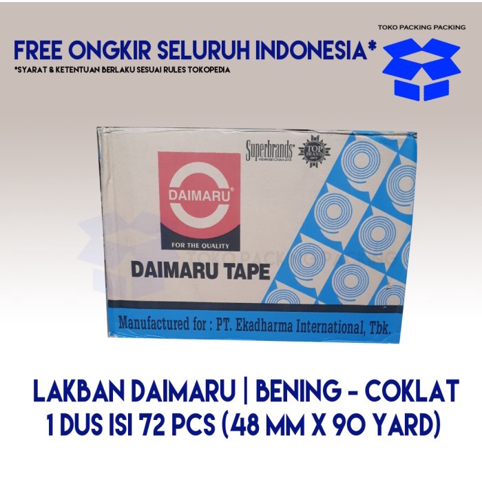 

Lakban Daimaru 48mm x 90 Yard Bening/Cokelat Khusus- JTR/Sicepat Cargo
