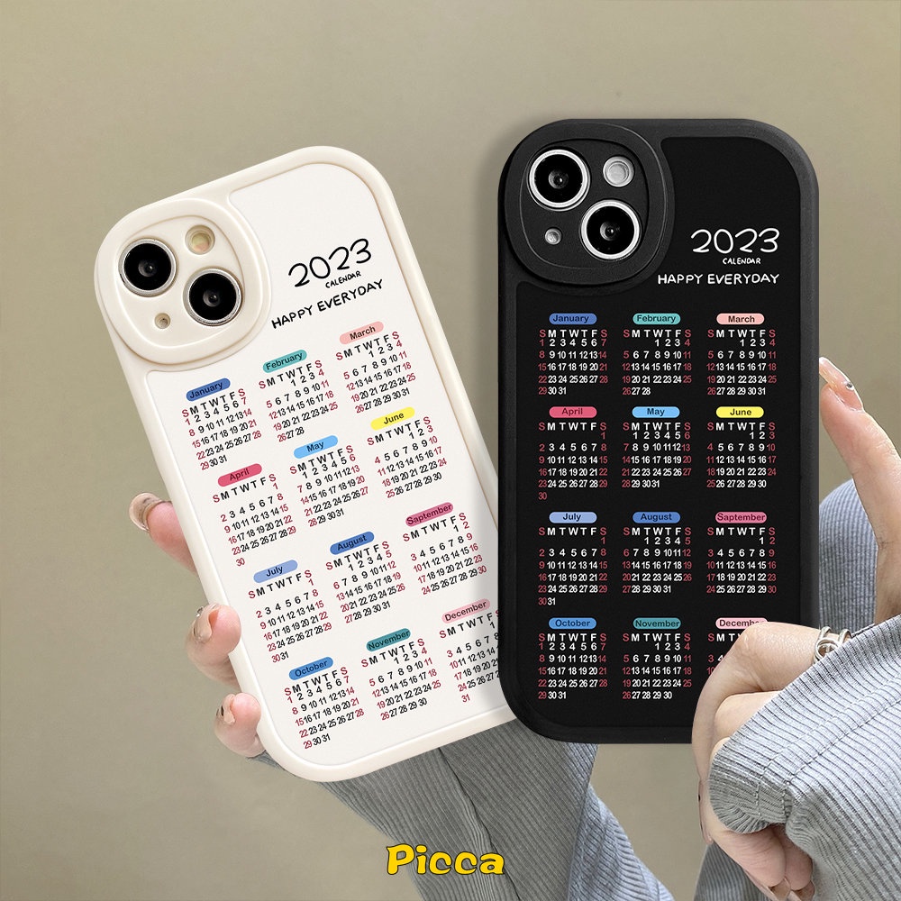 2023kalender Couple Phone Case OPPO A17 A15 A57 A12 A5s A95 A55 A54 A96 A77 A74 A94 A76 A16 A77s A9 A5 A16K A3S A16E A1K A36 A31 A7 A53 Reno 5Z 8 7 7Z 5F 6 4 A15s A92 Sarung Lembut