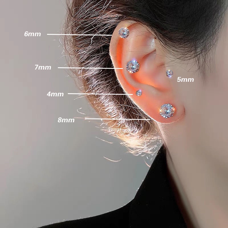 YEEZII Anting Magnet Kristal Mewah Untuk Wanita Hypoallergenic Tanpa Tindik Earring Perhiasan Aksesoris