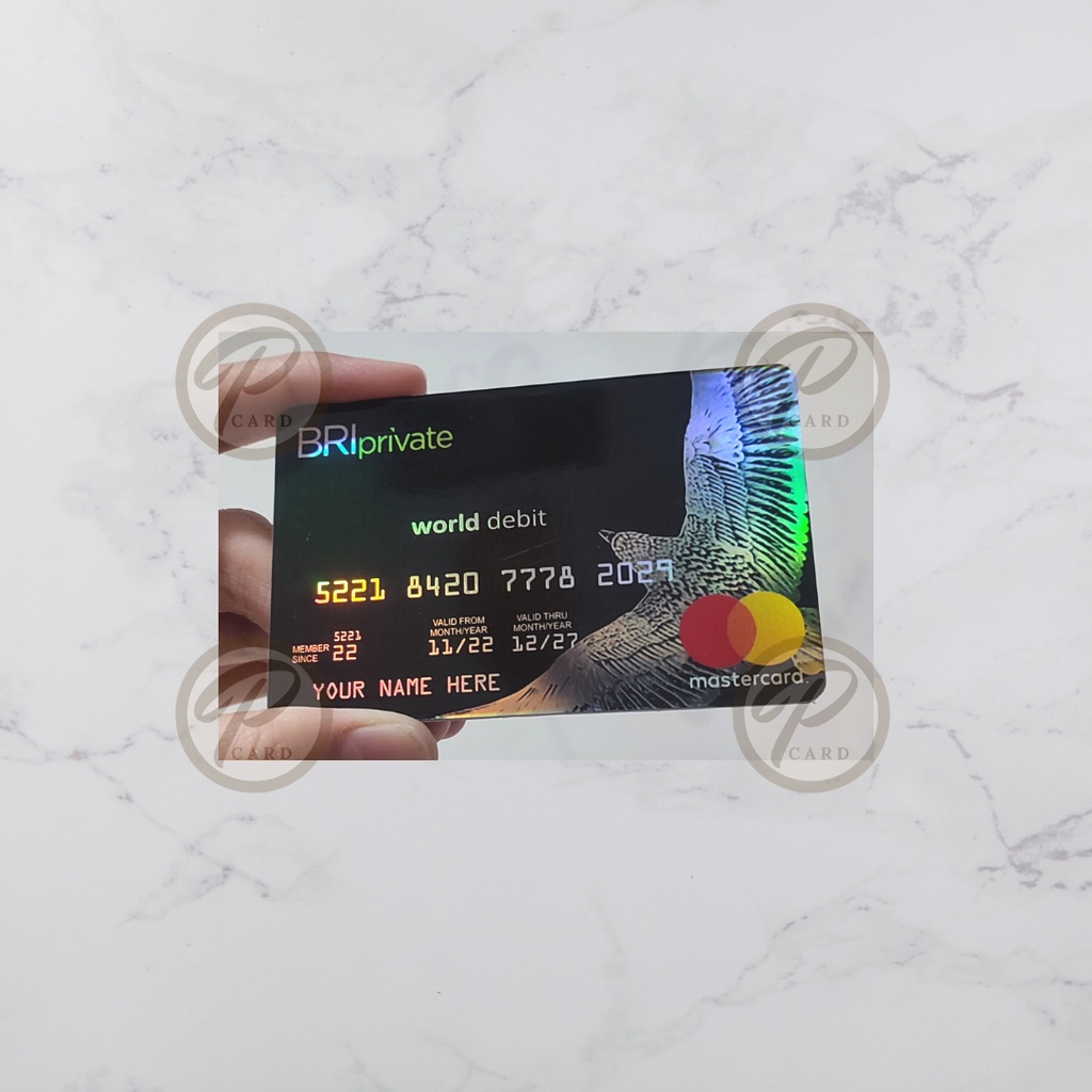 

BRI PRIVATE Hologram Skin Card - Card Cover Skin Sticker - PLIATA Stiker Kartu ATM, E-Money, E-Toll