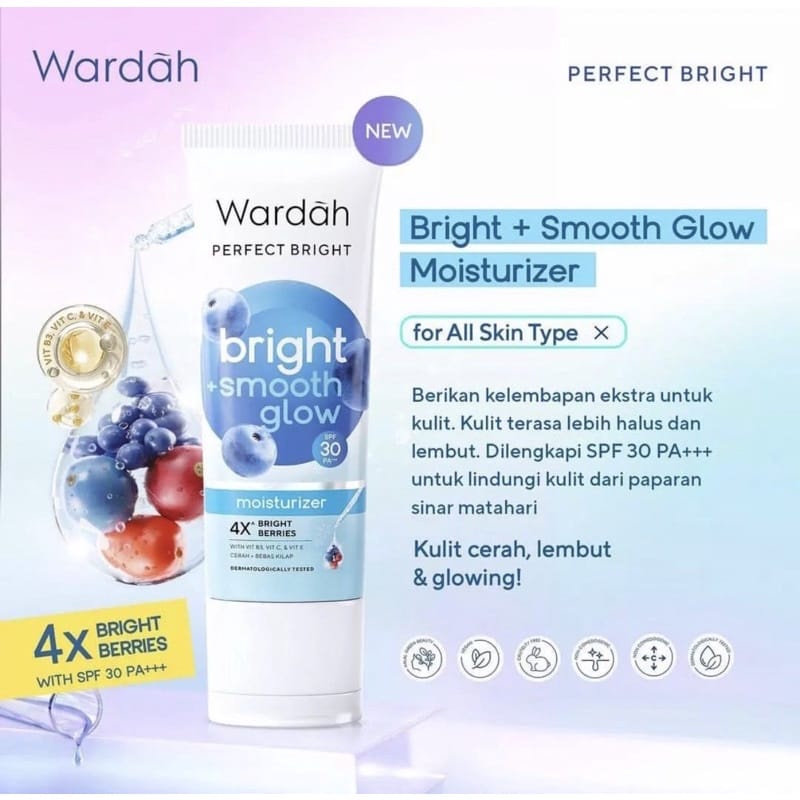 Wardah perfect bright + smooth glow moisturizer