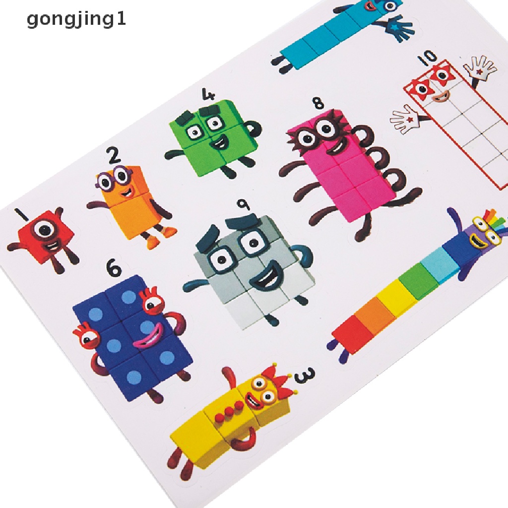 Ggg Numberblocks Stiker Mainan Number Blocks Graffiti DIY Skateboard Cup Sepeda Decals ID