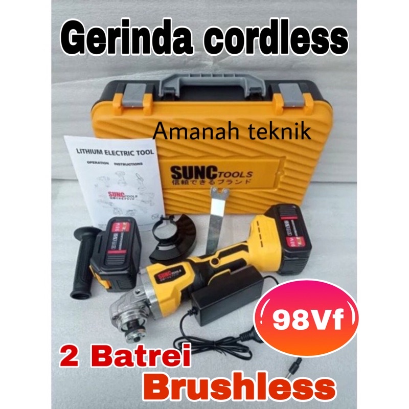 PROMO!!! Mesin gerinda baterai SUNC TOOL 98 VOLT cas cordless angle grinder tanpa kabel gurinda grinder serkel/gerinda cordless JLD APR