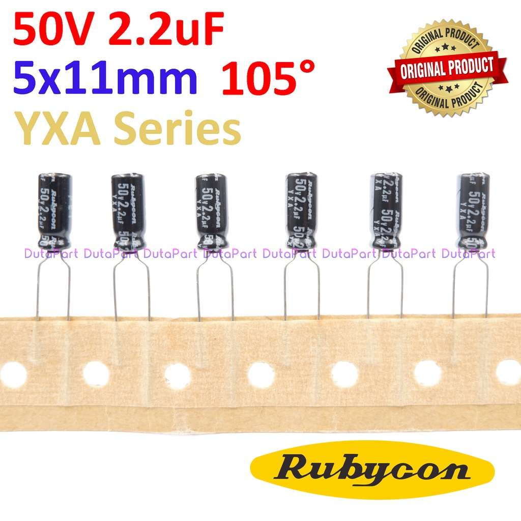 50V 2.2uF ORIGINAL RUBYCON YXA Kapasitor Capasitor Elko Elco