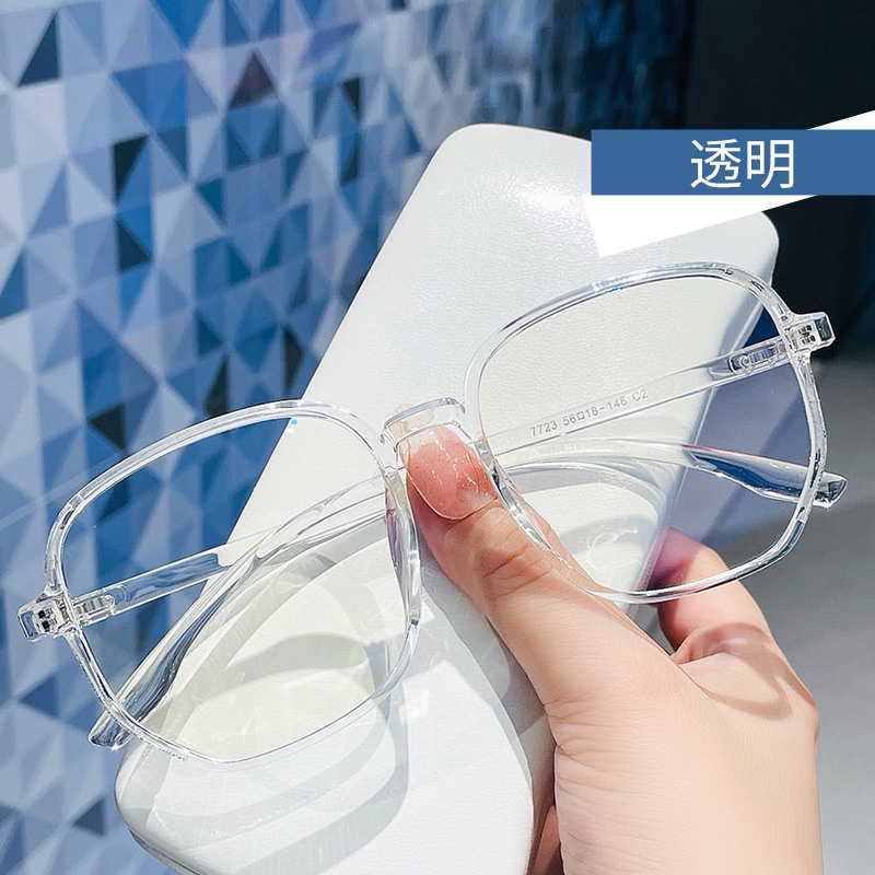 Mewah Anti Cahaya Biru Kacamata Pria Wanita Diamond Studded Oversized Square Eyeglasses Komputer Goggles Eyewear Glitter Frame