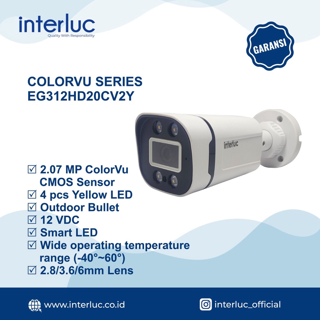 INTERLUC EG312HD20CV2Y 2MP OUTDOOR COLORVU SERIES EDGE KAMERA CCTV
