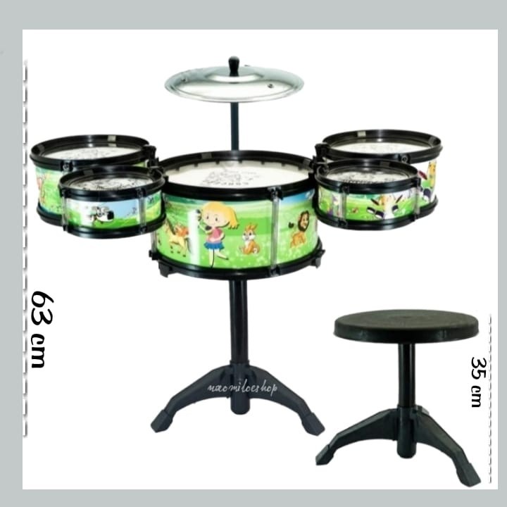 JAZZ DRUM JUMBO + kursi SH1235 MAINAN DRUM SET ANAK DRUM ANAK / MAINAN ANAK
