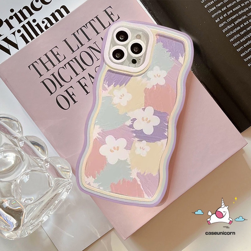 Casing Soft Case Redmi 10C 9 10 9T 9A 9C 10A A1 A1+Note 10Pro 9 8 10 11 10s 9Pro Note 11Pro+9s 11s POCO M3 X3 NFC Pro Mi 11T Pro Cat Air Warna Warni Bunga Wavy Edge Soft Sarung
