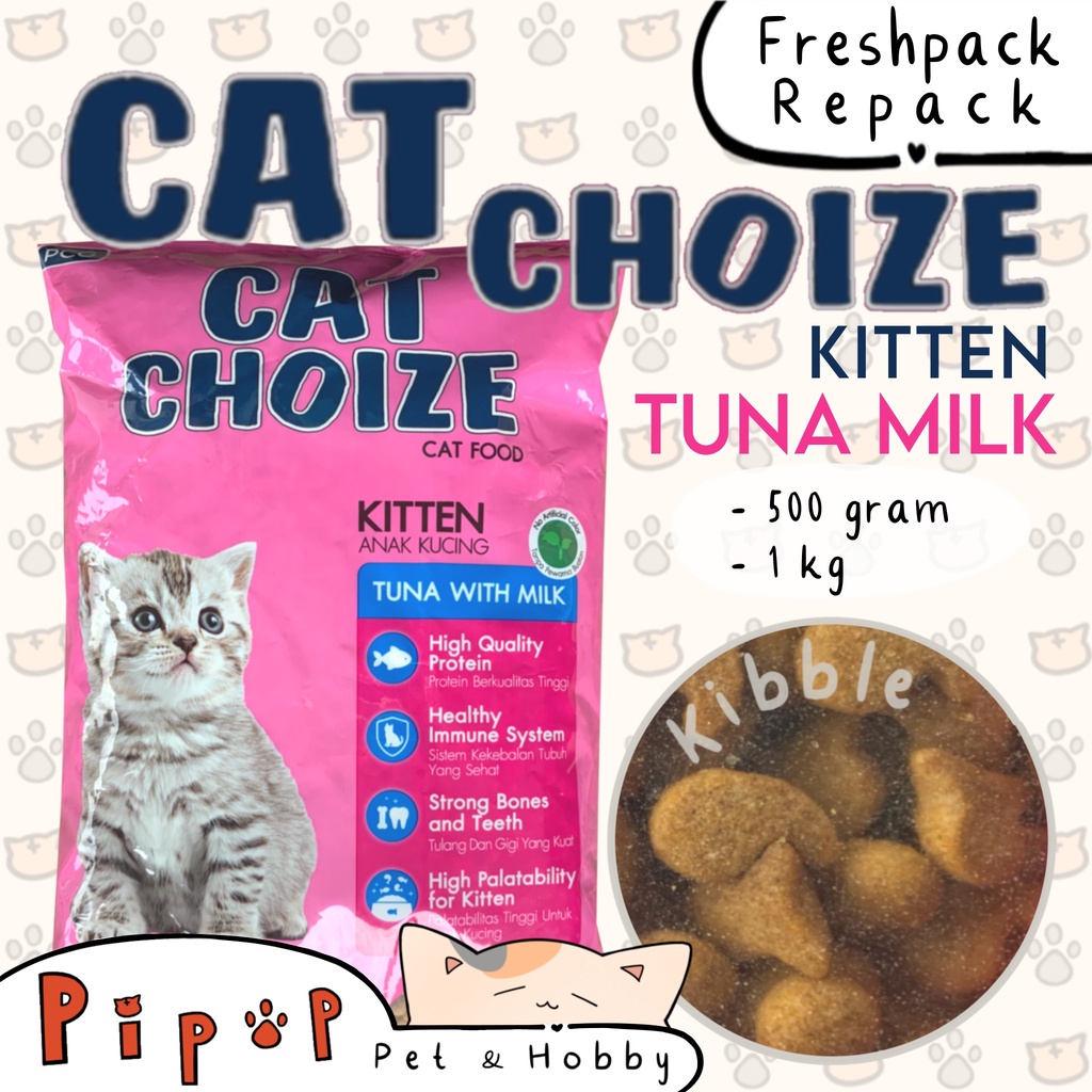 Cat Choize 1 kg kilo kilogram Kitten Anak Kucing Tuna with Milk Dry Cat Food | Makanan Kucing Kering