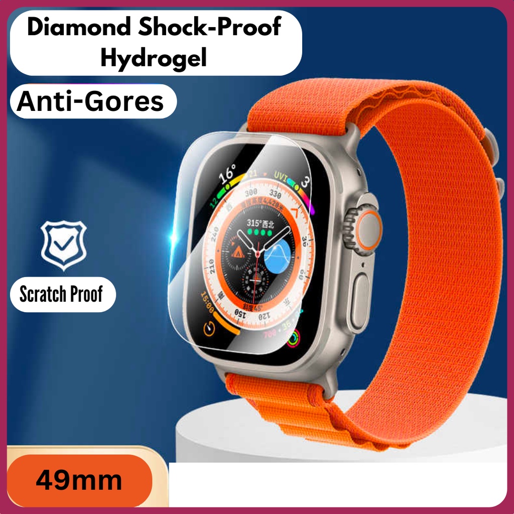 2D Hydrogel case HANYA untuk AppIe watch 8 ultra 49mm Anti gores Smartwatch