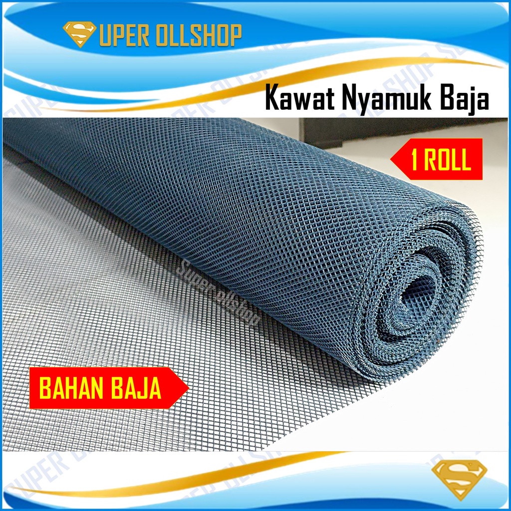 Kasa Nyamuk / Kawat Nyamuk Penghalang Nyamuk Jaring Baja Ventilasi Lubang Angin / Kawat Parabola Baja Warna 1 Roll