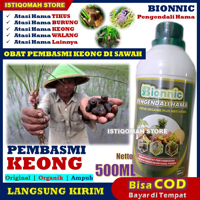 BIONNIC 500ML Obat Keong Sawah Paling Ampuh Semprot - Obat Semprot Hama Keong Sawah - Obat Sawah Keong Murah - Obat Pembasmi Hama Keong Sawah - Obat Kiong Sawah Paling Manjur - Pupuk Padi Obat Hama Keong Padi Sawah Paling Bagus