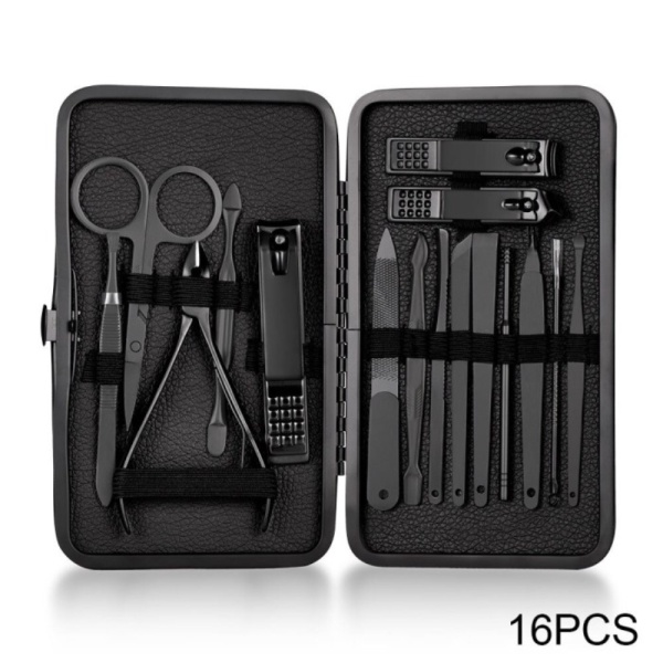 

Unik Set Perlengkapan Gunting Kuku Manicure Pedicure Clipper 16 PCS - Black Limited