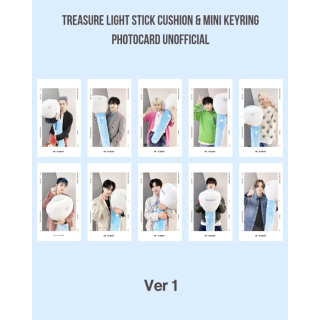 

TREASURE LIGHT STICK CUSHION & MINI KEYRING PHOTOCARD UNOFFICIAL