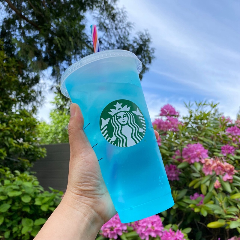 Starbucks Tumbler Reusable Cup Berubah Warna Colour Transparan Cup Color Changing Cups