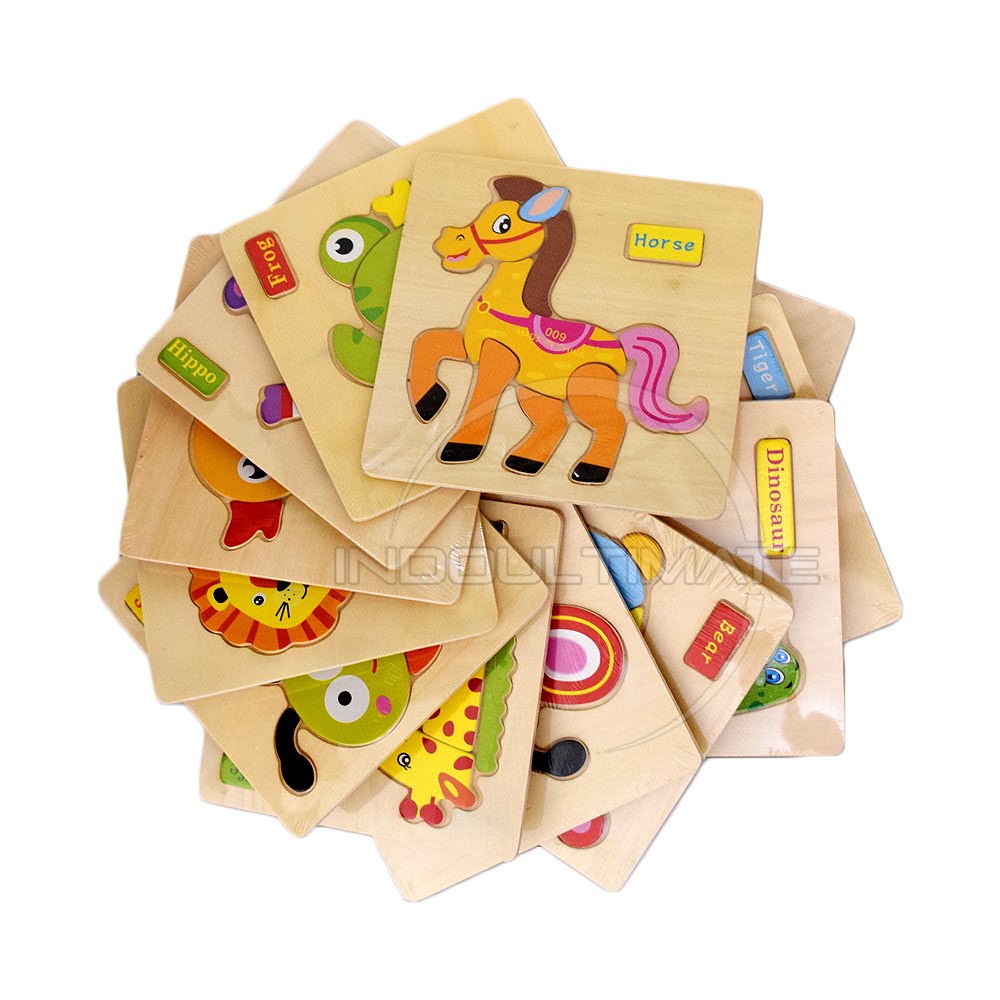 Puzzle Kayu Mainan Edukasi Anak Mainan Edukatif Anak Mainan Puzzle Kayu Gambar Hewan Puzzle Gambar Hewan Animal Puzzle Toys Mainan Anak TO-A12