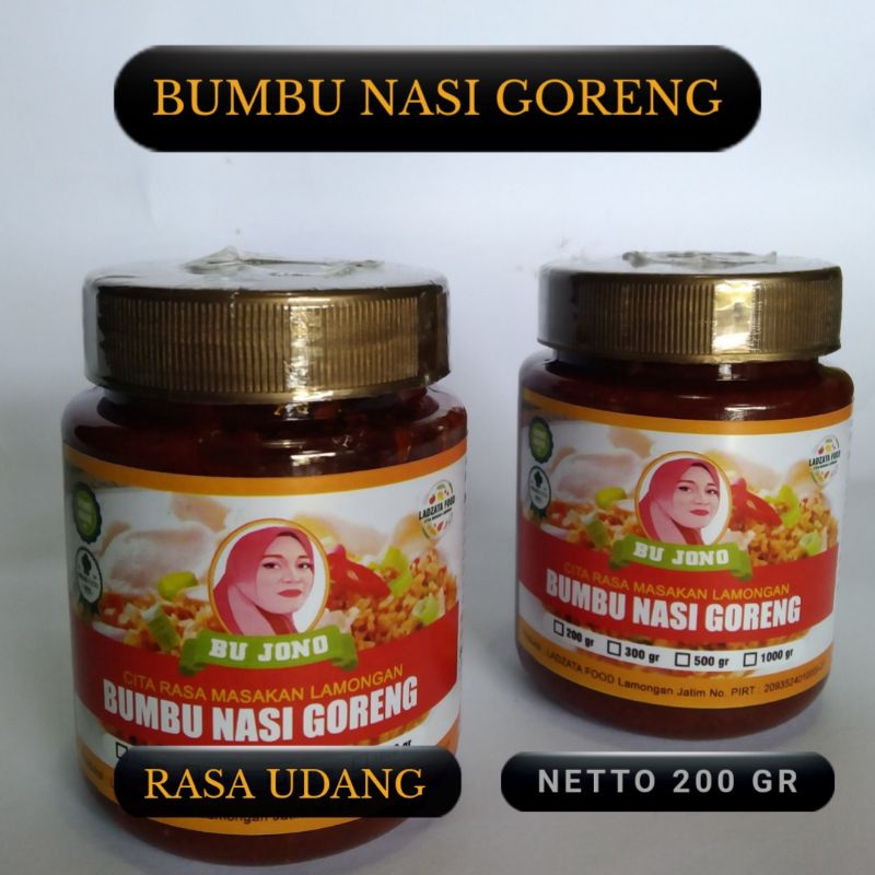 

Bumbu Masakan Nasi Goreng 200 gram | rasa udang | Bu jono | bumbu nasgor | bumbu racik | bumbu instan | bumbu masak nasi goreng | Khas nusantara | Food | pemenang rasa