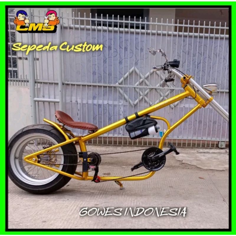 Sepeda custom Chopper harley lowrider asli indonesia. sepeda onthel custom . bukan minion brompton bmx mtb roadbike . bisa upgrade sepeda listrik